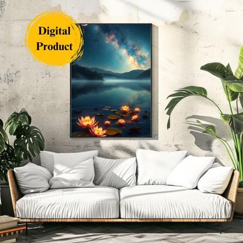 Lotus Flower Wall Art Prints: Mystical Nature Set of 3 (Digital Download)