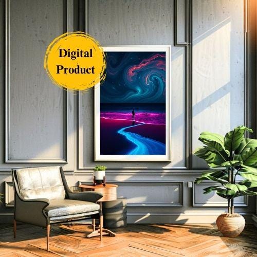 Ethereal Beach Digital Wall Art