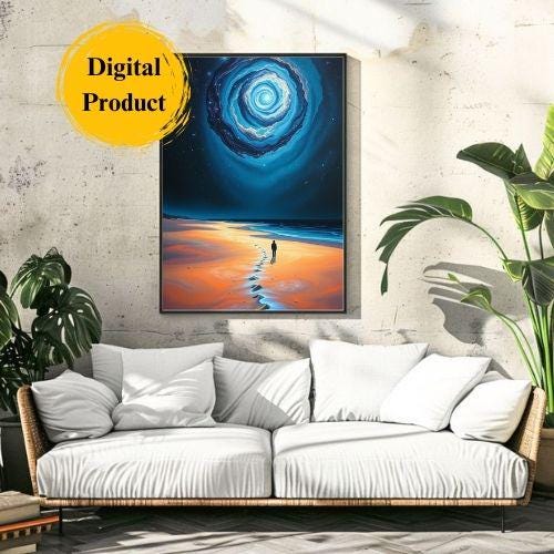 Ethereal Beach Digital Wall Art