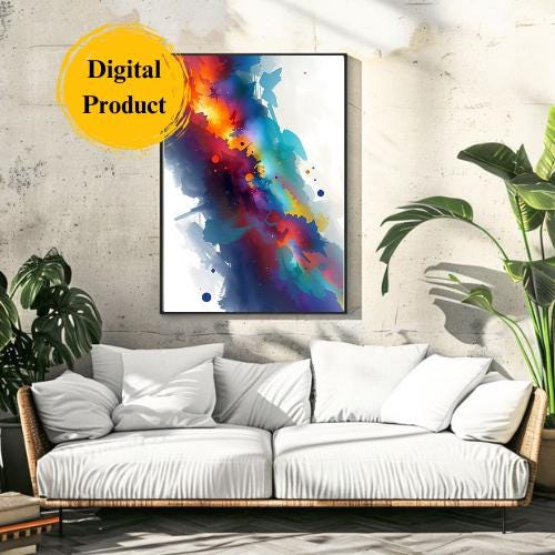 Cosmic Swirls Abstract Art Prints: Celestial Modern Decor (Digital Download)