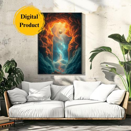 Pathway To The Stars: Surreal Celestial Decor (Set of 3 Digital Prints)