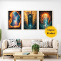 Pathway To The Stars: Surreal Celestial Decor (Set of 3 Digital Prints)