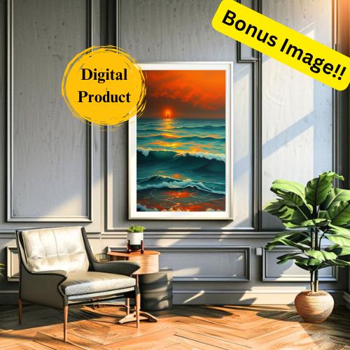 Lighthouse Coastal Art Prints: Mystical Ocean Set of 3 (Digital Download)