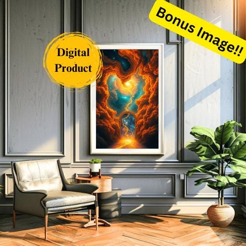 Pathway To The Stars: Surreal Celestial Decor (Set of 3 Digital Prints)