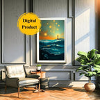 Lighthouse Coastal Art Prints: Mystical Ocean Set of 3 (Digital Download)