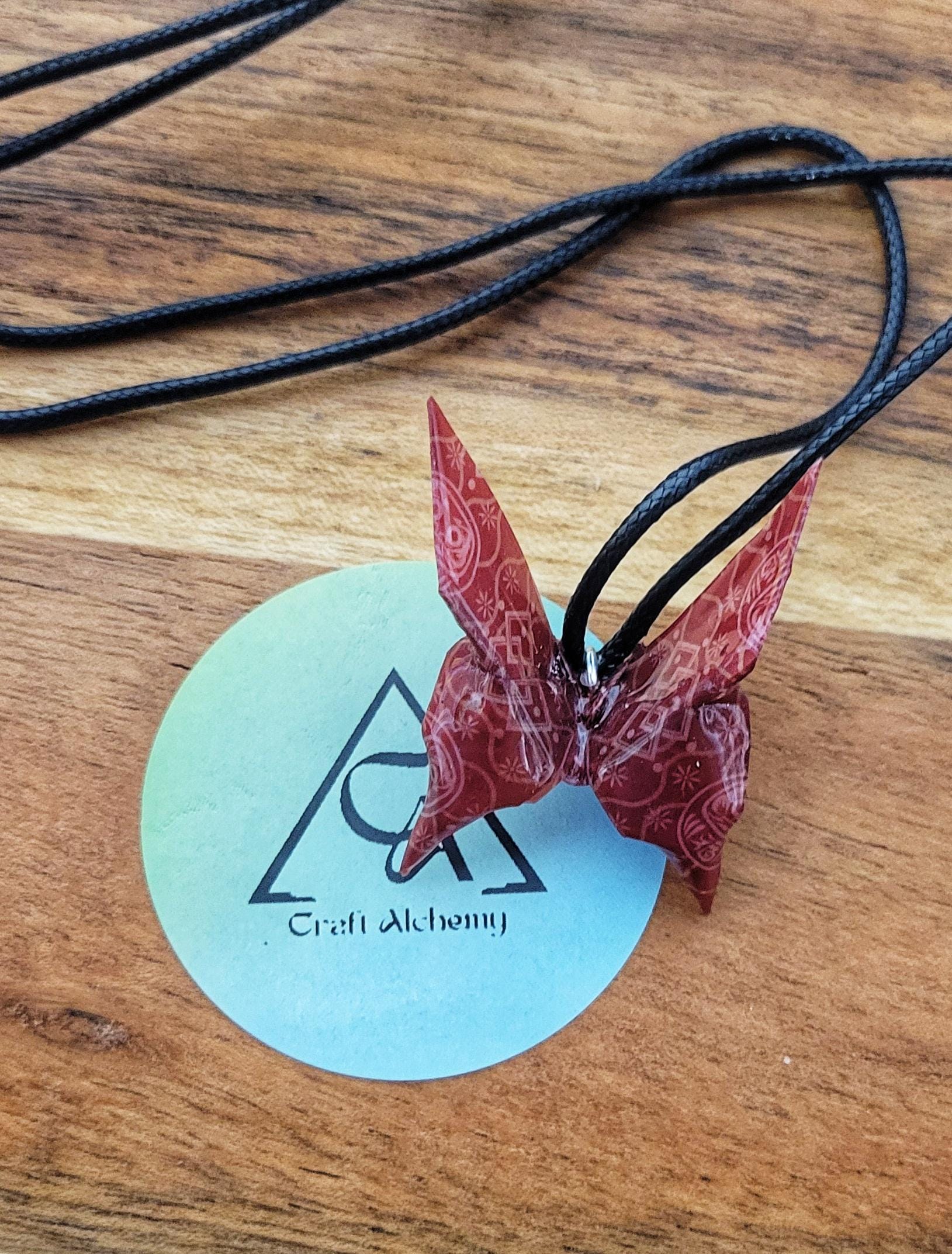 Origami Butterfly Necklace: Floral Paper Jewelry