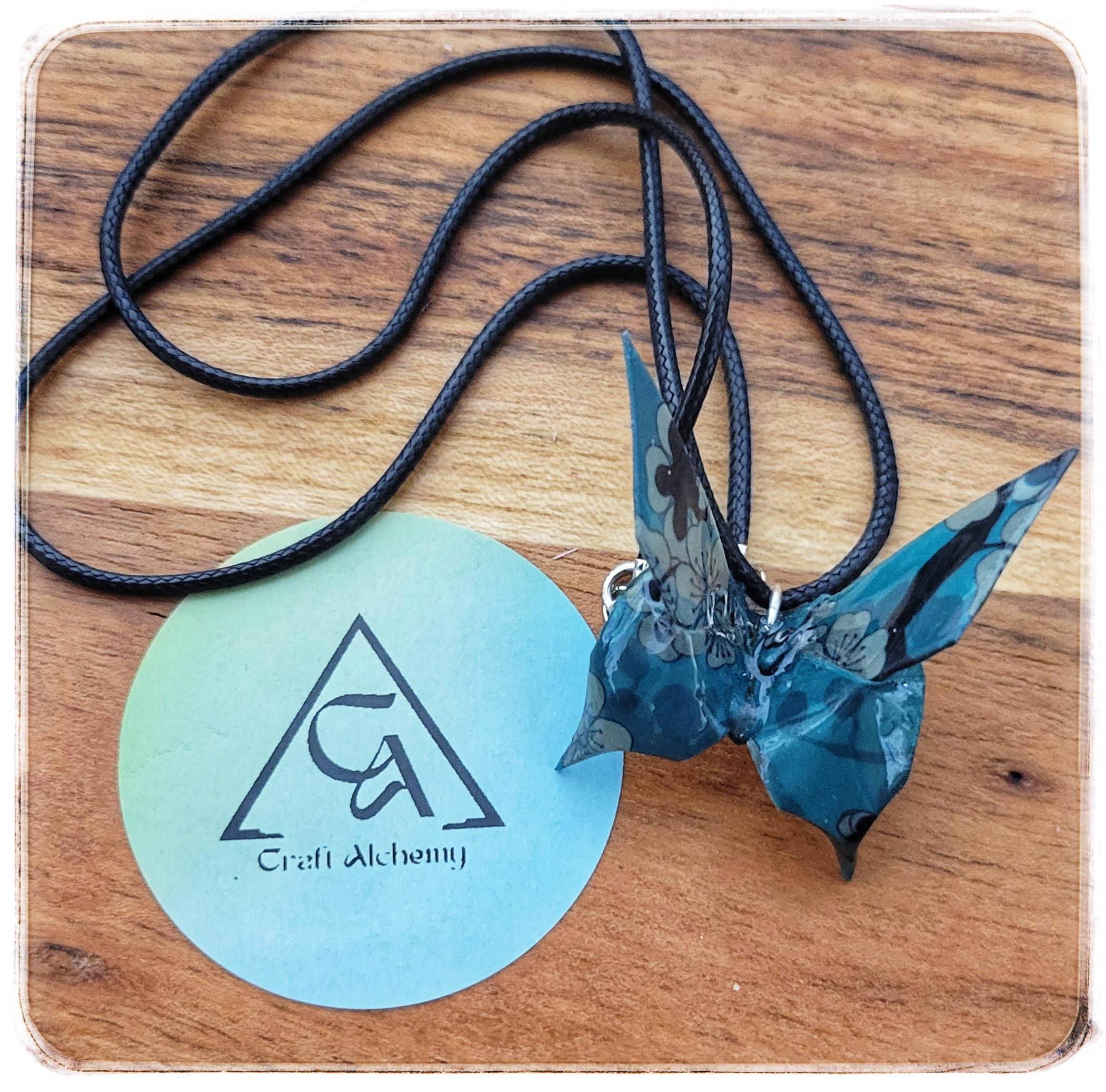 Origami Butterfly Necklace: Floral Paper Jewelry