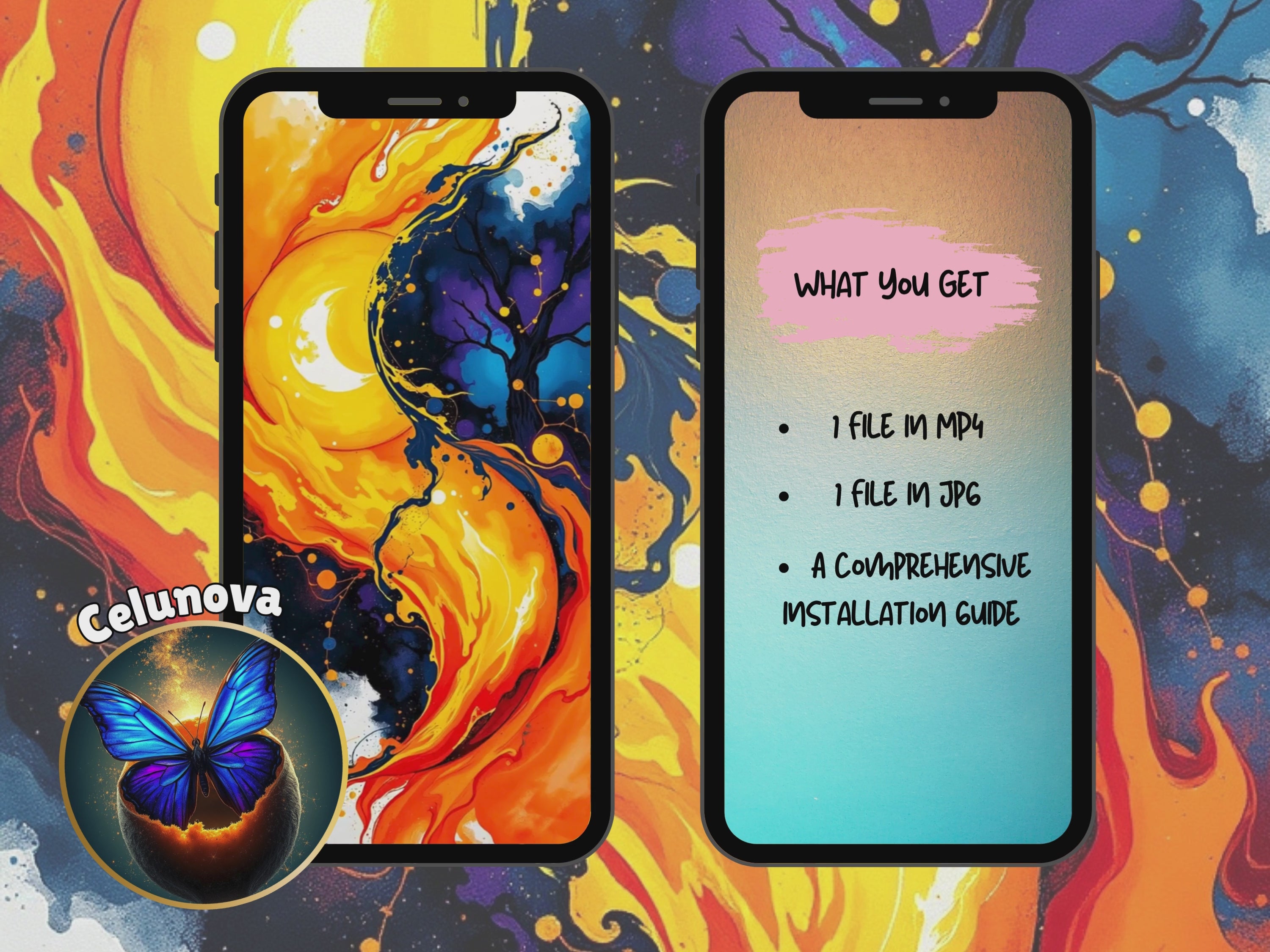 Cosmic Crescent Live Wallpaper (Digital Download)