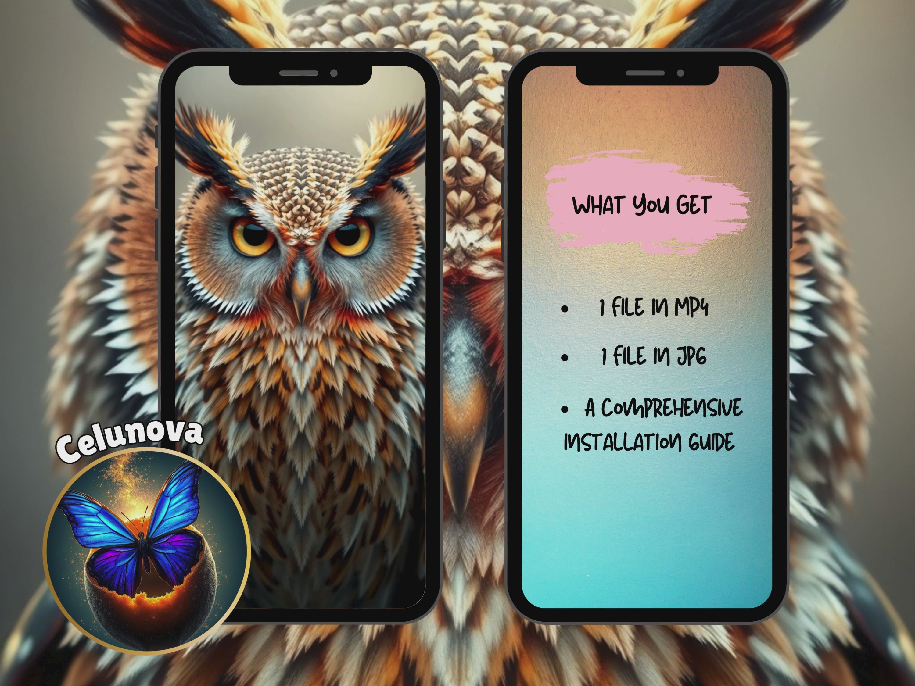 Majestic Owl Live Wallpaper: 4K Animated Background (Digital Download)
