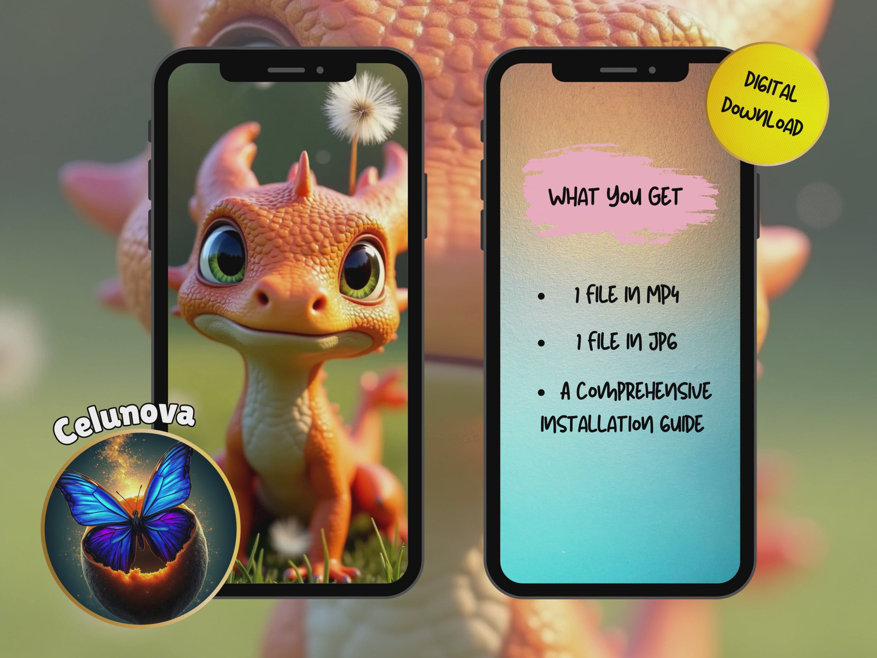 Baby Dragon Live Wallpaper (Digital Download)