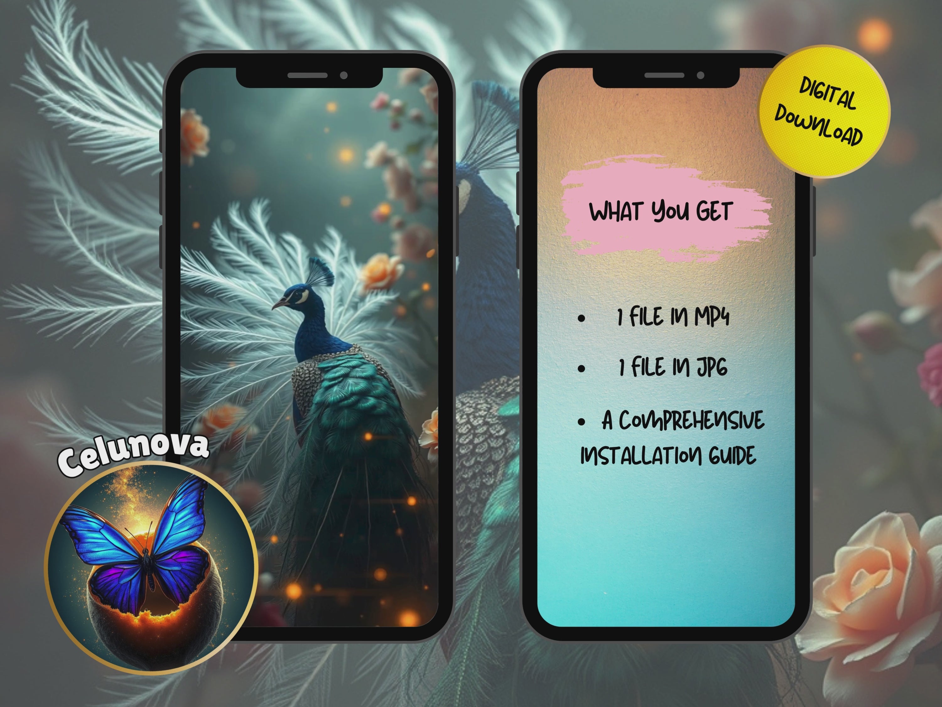 Enchanted Peacock Live Wallpaper (Digital Download)